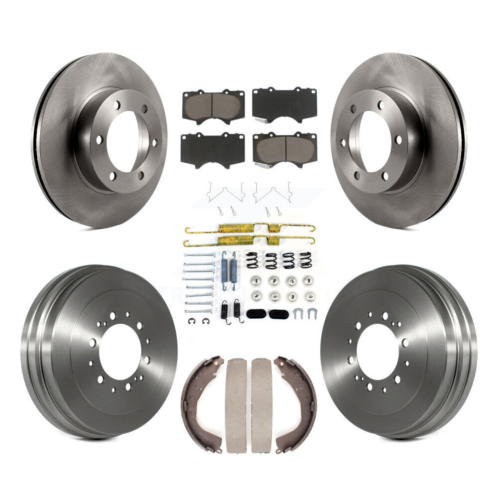 Front Rear Disc Brake Rotors Ceramic Pads And Drum Kit (7Pc) For 2004-2006 Toyota Tundra K8C-102339