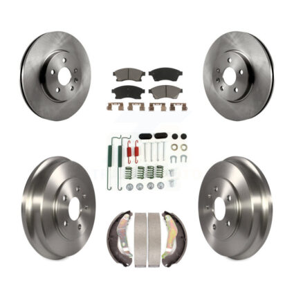 Front Rear Disc Brake Rotor Ceramic Pad & Drum Kit (7Pc) For 2013-2014 Chevrolet Sonic RS K8C-102346