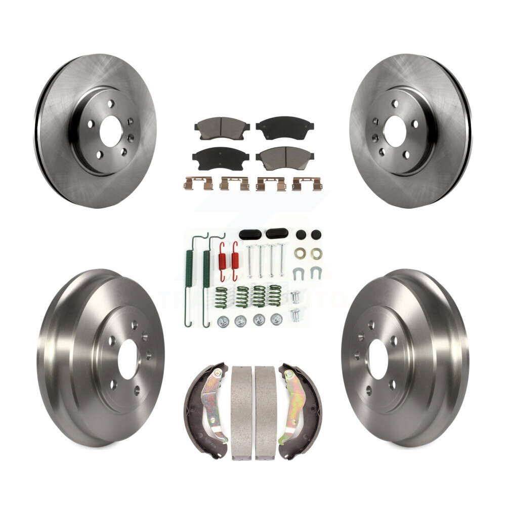 Front Rear Disc Brake Rotor Ceramic Pad & Drum Kit (7Pc) For 2013-2014 Chevrolet Sonic RS K8C-102346