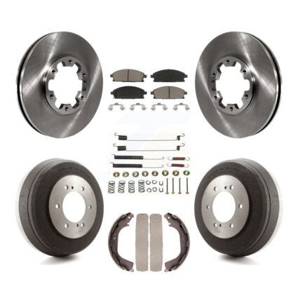 Front Rear Disc Brake Rotor Ceramic Pad Drum Kit (7Pc) For Nissan Pathfinder INFINITI QX4 K8C-102347