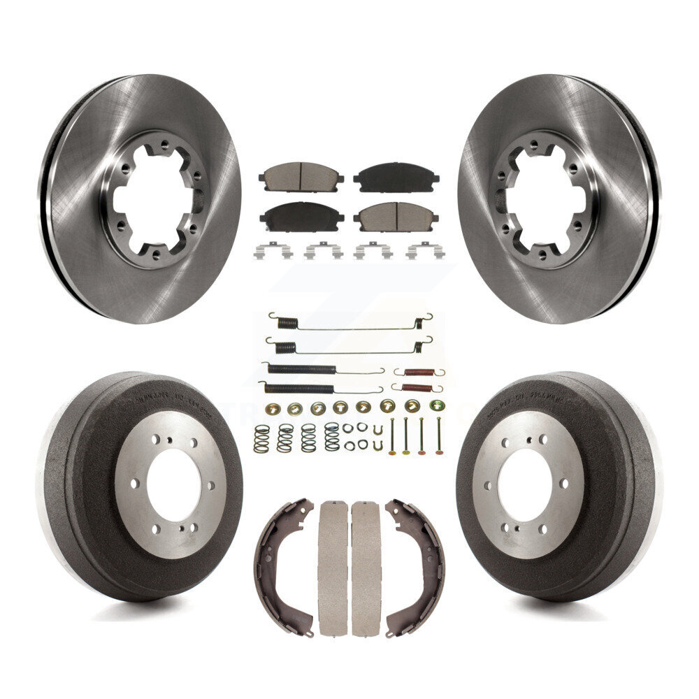 Front Rear Disc Brake Rotor Ceramic Pad Drum Kit (7Pc) For Nissan Pathfinder INFINITI QX4 K8C-102347