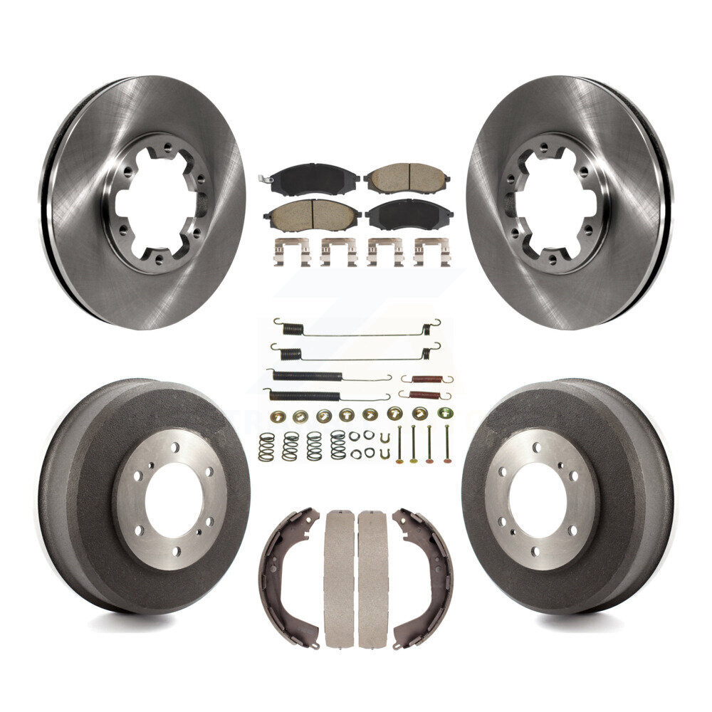 Front Rear Disc Brake Rotors Ceramic Pads And Drum Kit (7Pc) For Nissan Xterra Frontier K8C-102348