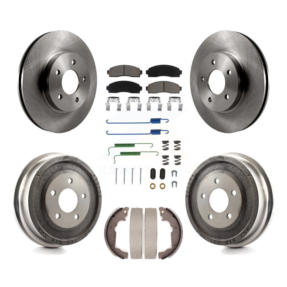 Front Rear Disc Brake Rotor Ceramic Pad & Drum Kit (7Pc) For Saturn Vue Chevrolet Equinox K8C-102349