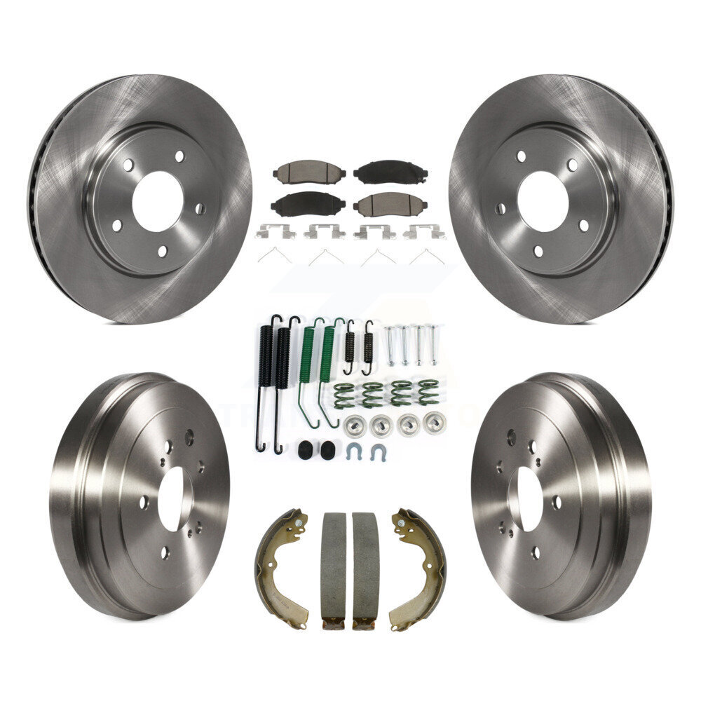 Front Rear Brake Rotor Ceramic Pad Drum Kit (7Pc) For Nissan NV200 Chevrolet City Express K8C-102351
