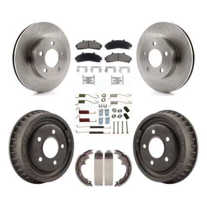 Front Rear Brake Rotor Ceramic Pad & Drum Kit (7Pc) For Ford Ranger Mazda B4000 B3000 4WD K8C-102352