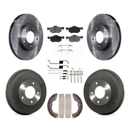 Front Rear Brake Rotor Ceramic Pad & Drum Kit (7Pc) For Ford Escape Mazda Tribute Mercury K8C-102354