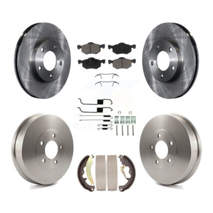 Front Rear Brake Rotors Ceramic Pad & Drum Kit (7Pc) For 2007 Ford Escape Mercury Mariner K8C-102356