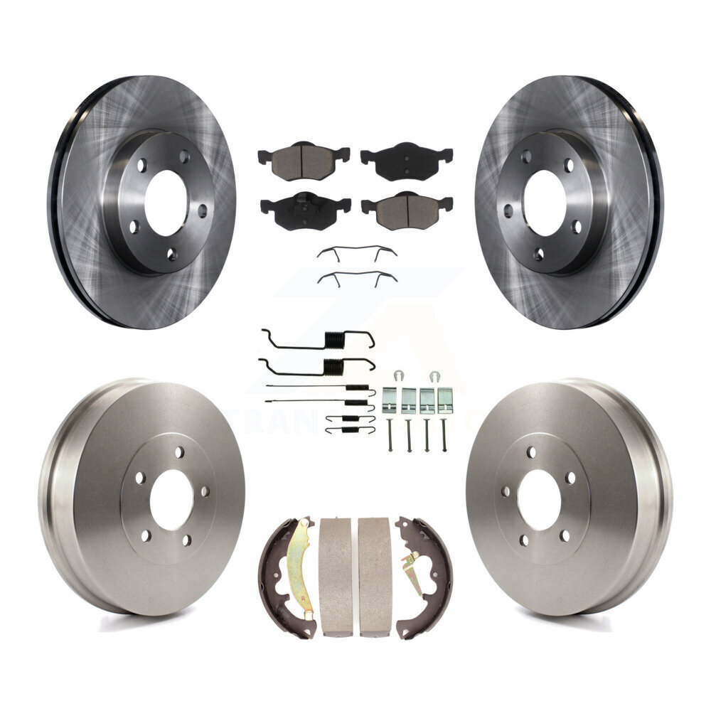 Front Rear Brake Rotors Ceramic Pad & Drum Kit (7Pc) For 2007 Ford Escape Mercury Mariner K8C-102356