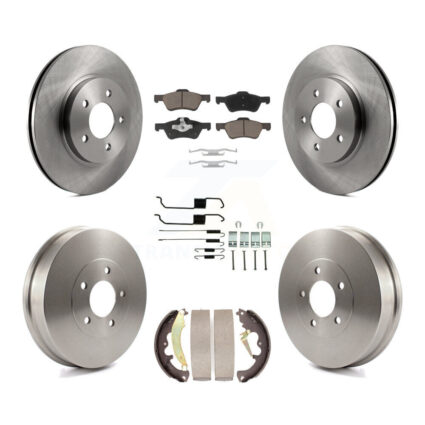 Front Rear Brake Rotors Ceramic Pad & Drum Kit (7Pc) For 2007 Ford Escape Mercury Mariner K8C-102357