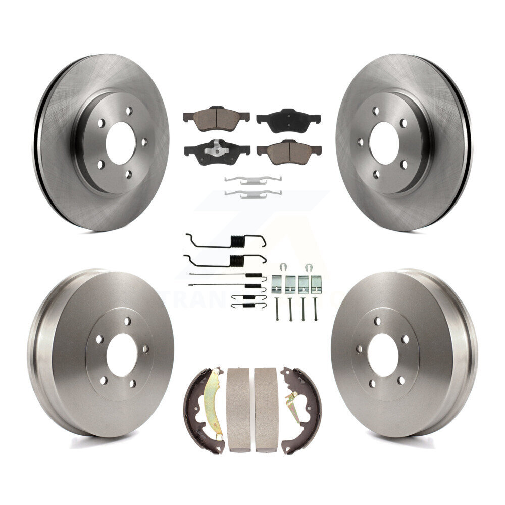 Front Rear Brake Rotors Ceramic Pad & Drum Kit (7Pc) For 2007 Ford Escape Mercury Mariner K8C-102357