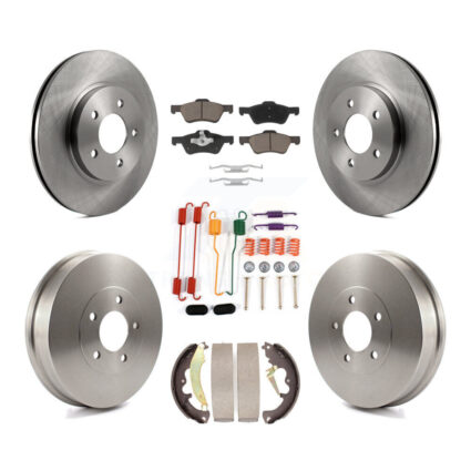 Front Rear Brake Rotor Ceramic Pad & Drum Kit (7Pc) For Ford Escape Mazda Tribute Mercury K8C-102358