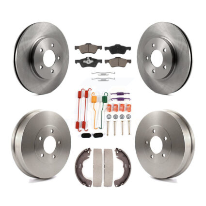 Front Rear Disc Brake Rotors Ceramic Pads And Drum Kit (7Pc) For Mazda Tribute K8C-102360