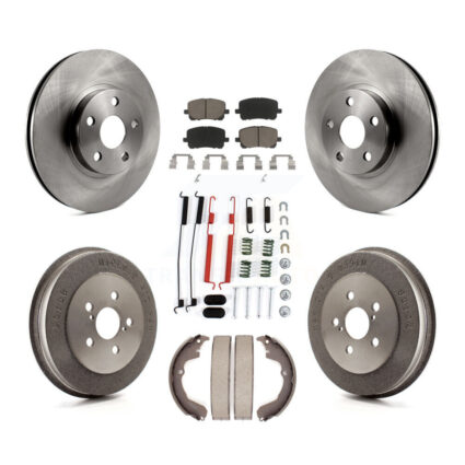 Front Rear Disc Brake Rotor Ceramic Pad And Drum Kit (7Pc) For Toyota Matrix Pontiac Vibe K8C-102361