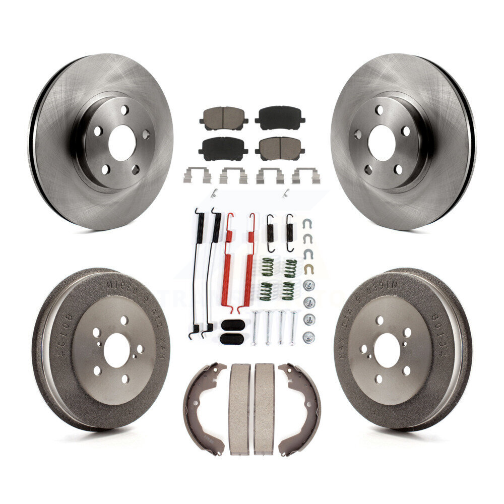 Front Rear Disc Brake Rotor Ceramic Pad And Drum Kit (7Pc) For Toyota Matrix Pontiac Vibe K8C-102361