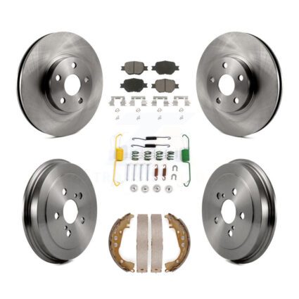Front Rear Disc Brake Rotors Ceramic Pads And Drum Kit (7Pc) For Toyota Celica K8C-102362