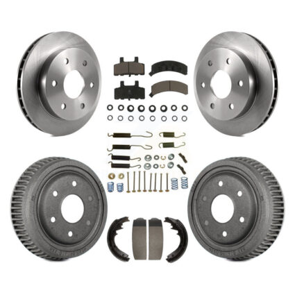 Front Rear Brake Rotors Ceramic Pad & Drum Kit (7Pc) For GMC Yukon With 11″ Diameter K8C-102370
