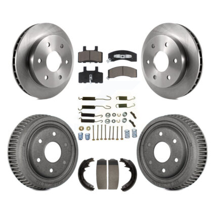 Front Rear Brake Rotors Ceramic Pad & Drum Kit (7Pc) For GMC Yukon With 11″ Diameter K8C-102371