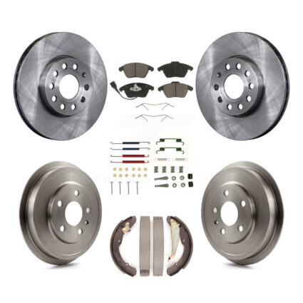 Front Rear Brake Rotor Ceramic Pad & Drum Kit (7Pc) For Volkswagen Jetta rear brakes K8C-102379