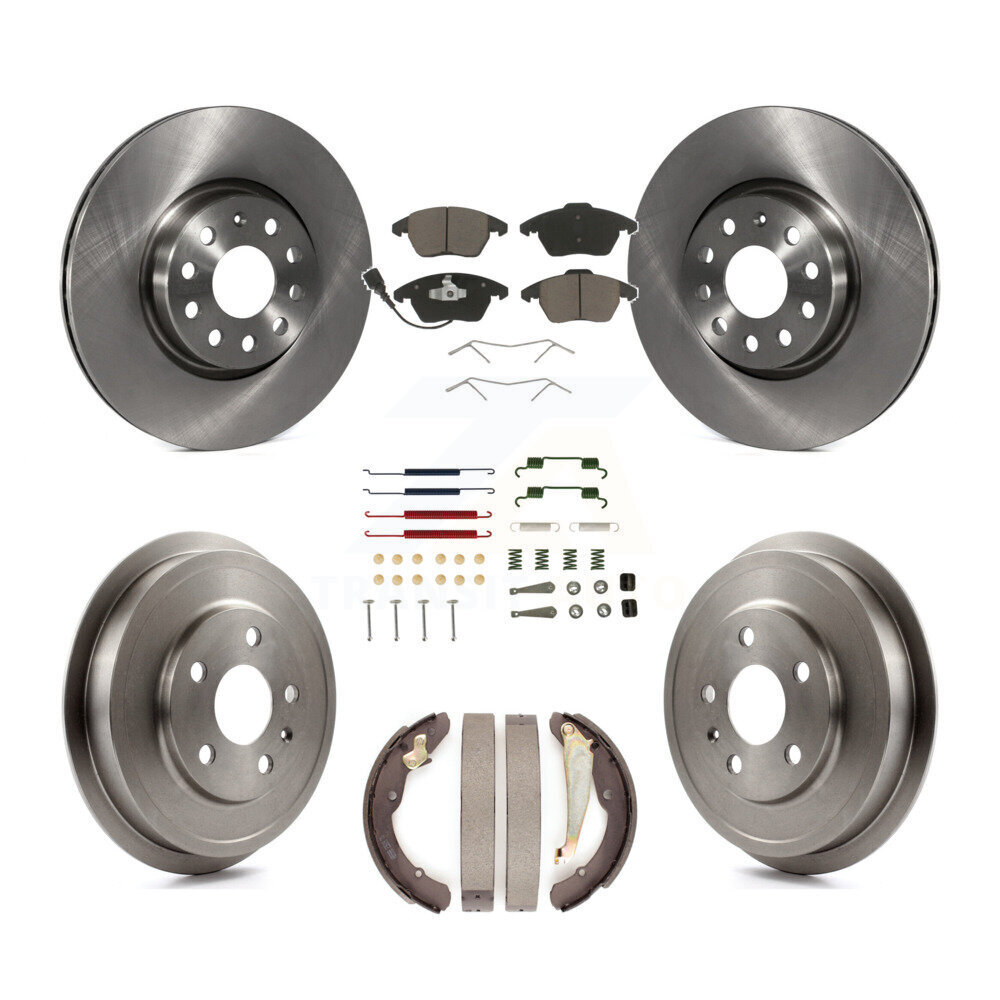 Front Rear Brake Rotor Ceramic Pad & Drum Kit (7Pc) For Volkswagen Jetta rear brakes K8C-102381