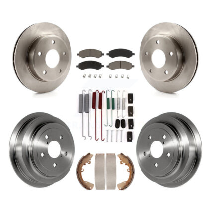 Front Rear Brake Rotors Ceramic Pad Drum Kit (7Pc) For Dakota Dodge Ram Mitsubishi Raider K8C-102383