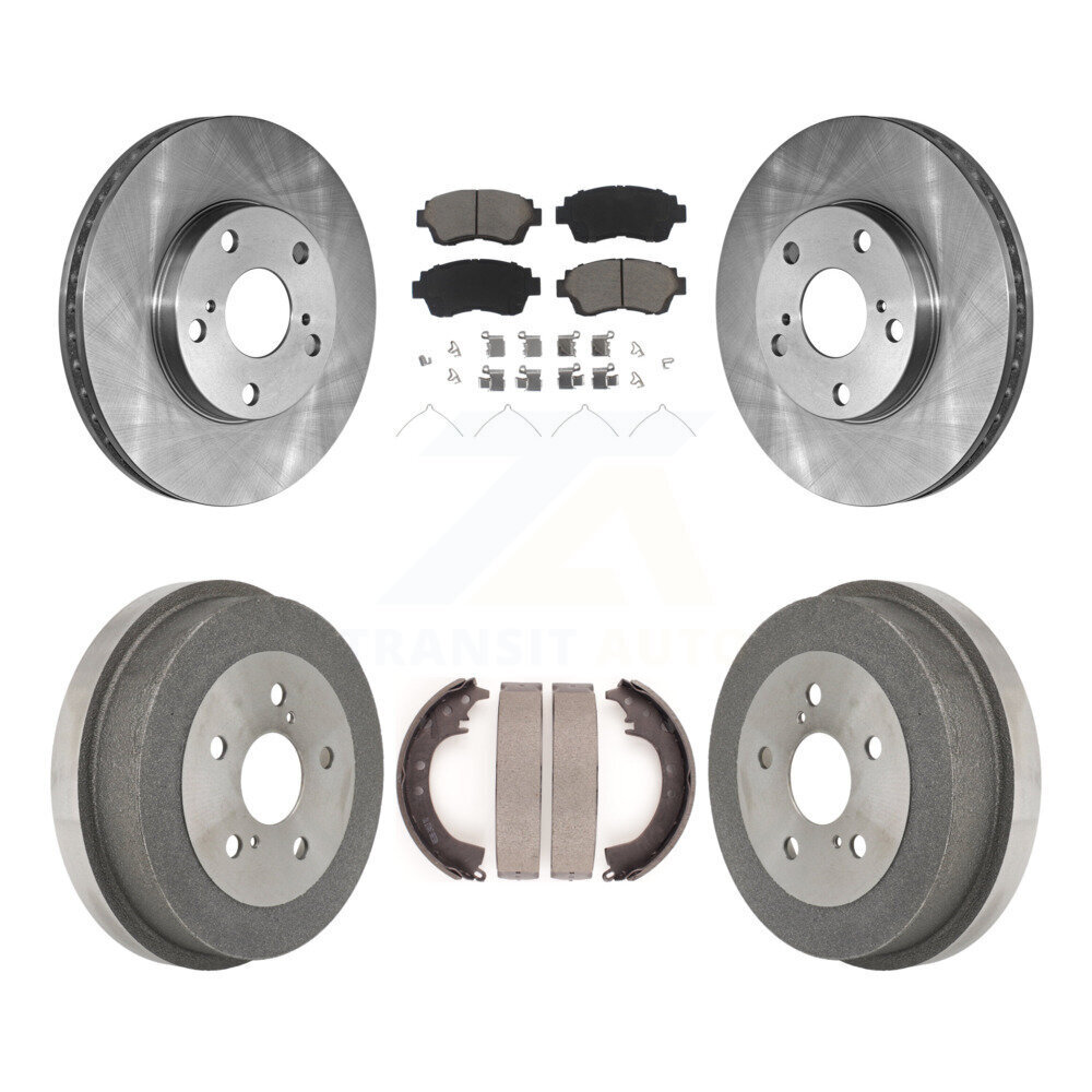Front Rear Disc Brake Rotors Ceramic Pads And Drum Kit For Toyota Camry K8C-102387
