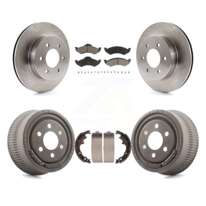 Front Rear Brake Rotors Ceramic Pad Drum Kit For 00-02 Dodge Dakota With 9″ Diameter K8C-102393