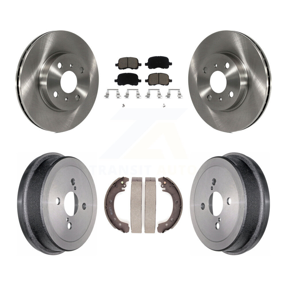 Front Rear Disc Brake Rotors Ceramic Pads And Drum Kit For 2002 Toyota Corolla From 04 02 K8C-102404