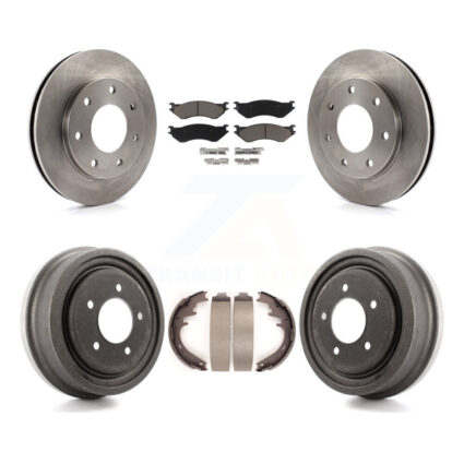 Front Rear Brake Rotor Ceramic Pad And Drum Kit For 1999 Ford F-150 4WD With 7 Lug Wheels K8C-102406