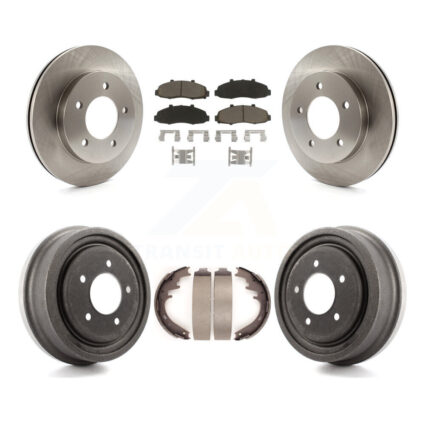 Front Rear Disc Brake Rotors Ceramic Pads And Drum Kit For Ford F-150 4WD K8C-102407