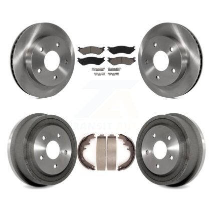 Front Rear Disc Brake Rotors Ceramic Pads And Drum Kit For 2000-2001 Dodge Ram 1500 RWD K8C-102408