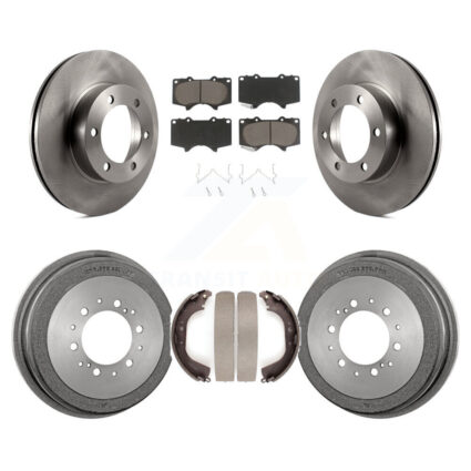 Front Rear Disc Brake Rotor Ceramic Pad Drum Kit For Toyota Tundra 5.3″ Pads Plate Length K8C-102413