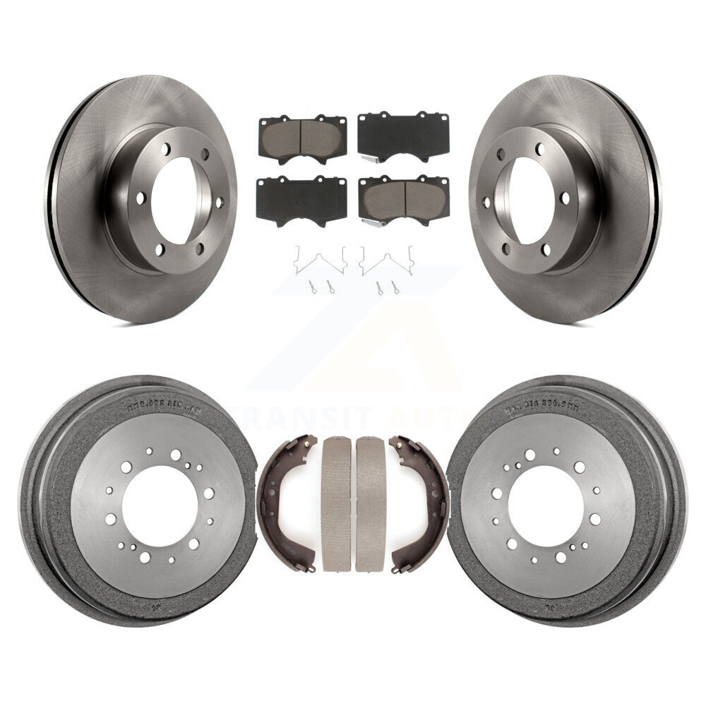 Front Rear Disc Brake Rotor Ceramic Pad Drum Kit For Toyota Tundra 5.3" Pads Plate Length K8C-102413