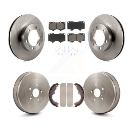 Front Rear Brake Rotors Ceramic Pad Drum Kit For 2015 Toyota Tacoma RWD With 6 Lug Wheels K8C-102414