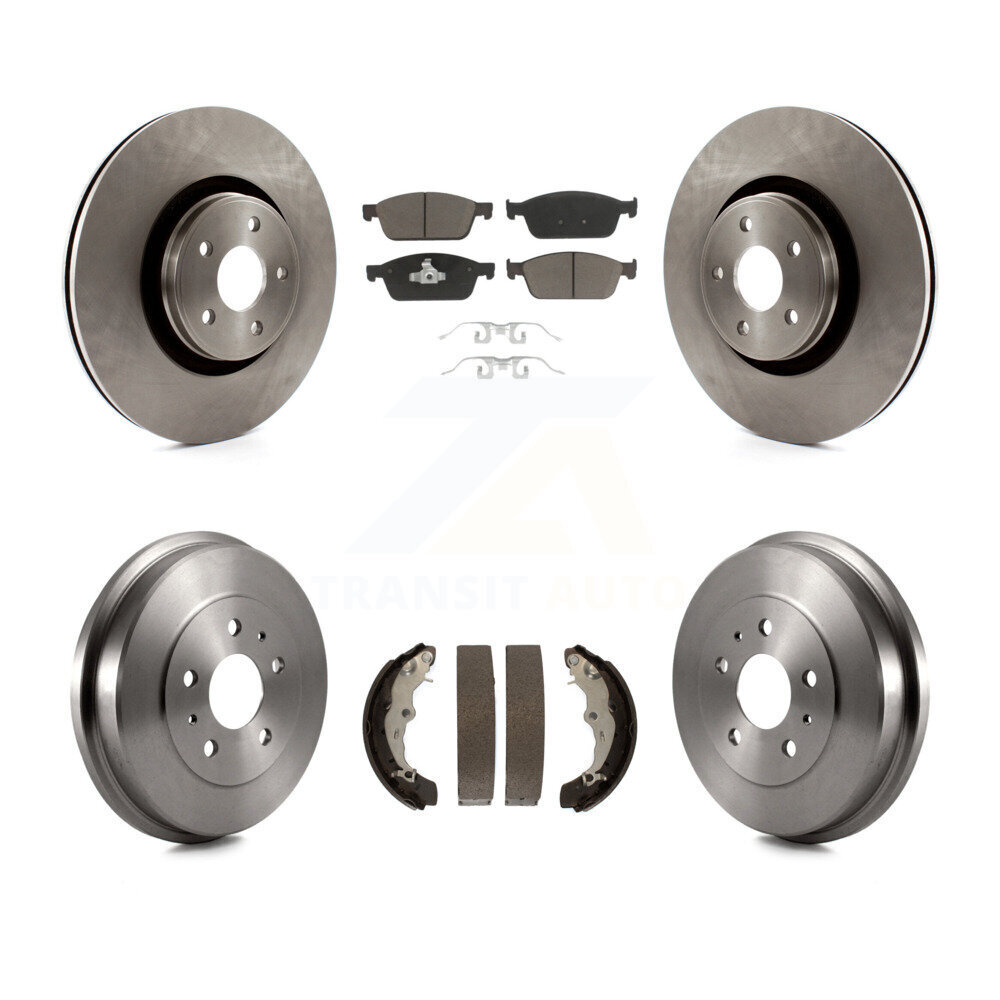 Front Rear Brake Rotor Ceramic Pad & Drum Kit For Ford Focus ST With 335mm Diameter K8C-102419