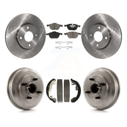 Front Rear Brake Rotor Ceramic Pad & Drum Kit For 05-07 Ford Focus Wheel Bearing Included K8C-102420