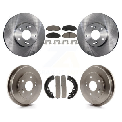 Front Rear Disc Brake Rotors Ceramic Pads And Drum Kit For Honda Civic Accord K8C-102426