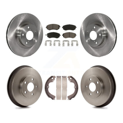 Front Rear Brake Rotors Ceramic Pad & Drum Kit For 2002-2003 Subaru Impreza Outback RS TS K8C-102429