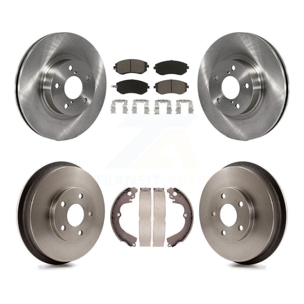 Front Rear Brake Rotors Ceramic Pad & Drum Kit For 2002-2003 Subaru Impreza Outback RS TS K8C-102429
