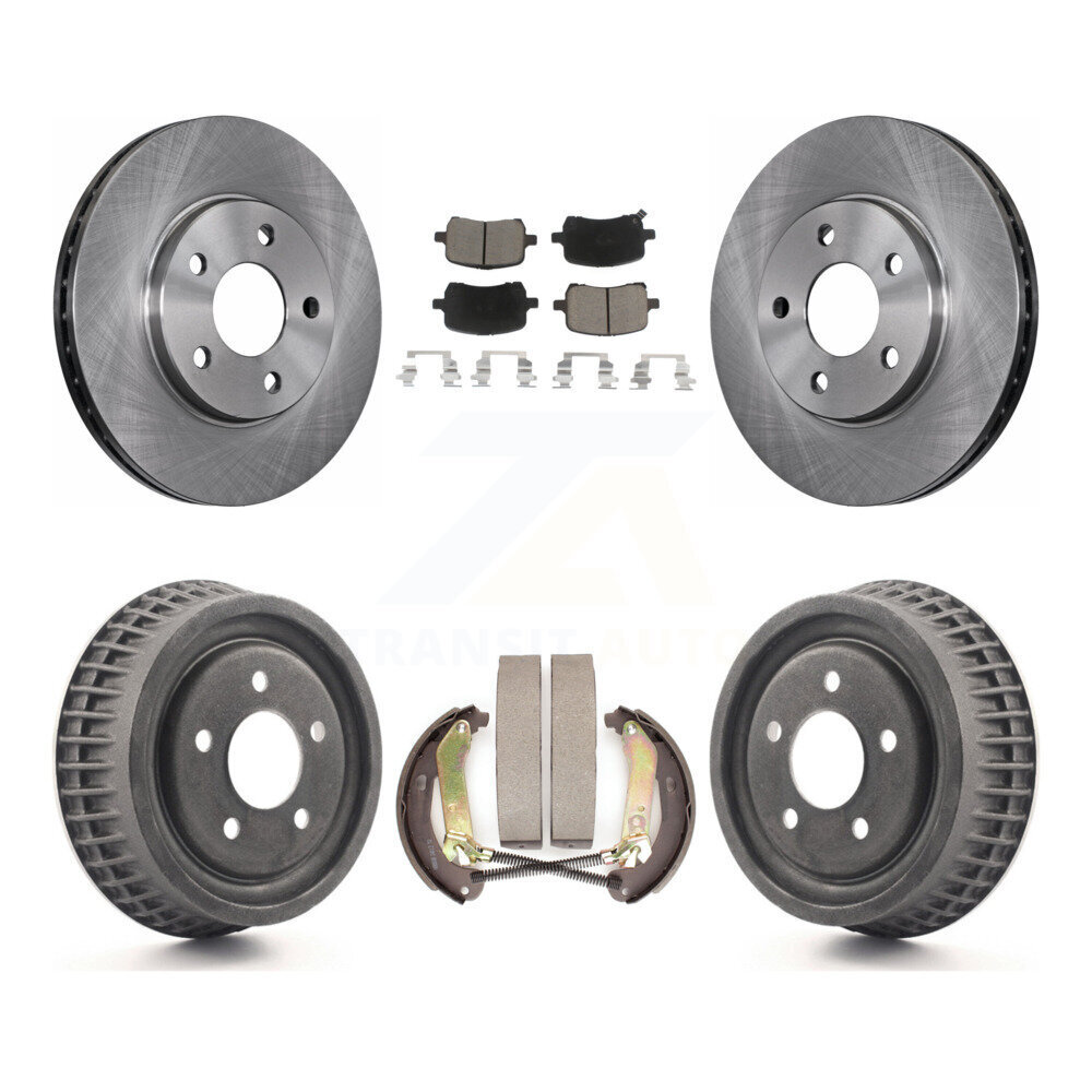 Front Rear Brake Rotors Ceramic Pad & Drum Kit For 2004 Chevrolet Malibu rear brakes K8C-102442