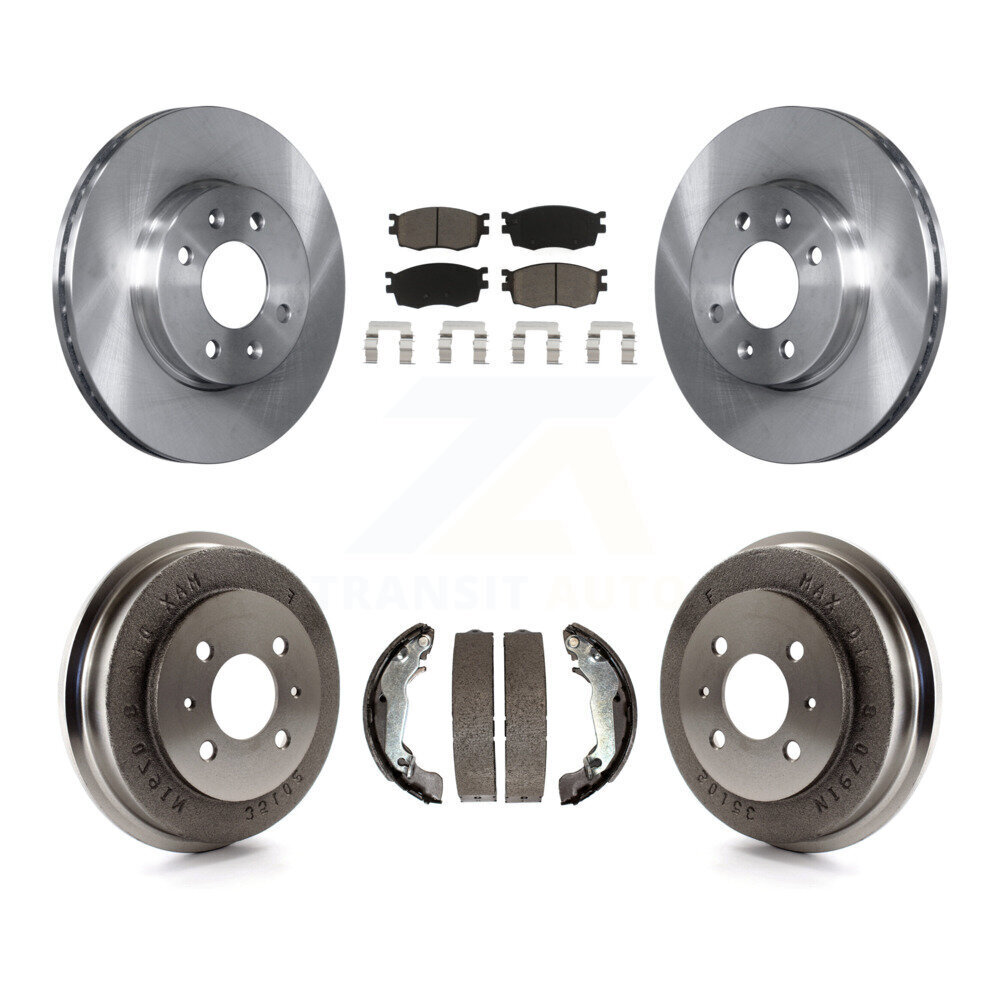 Front Rear Brake Rotor Ceramic Pad And Drum Kit For 2006 Hyundai Accent Sedan To 09 30 05 K8C-102444