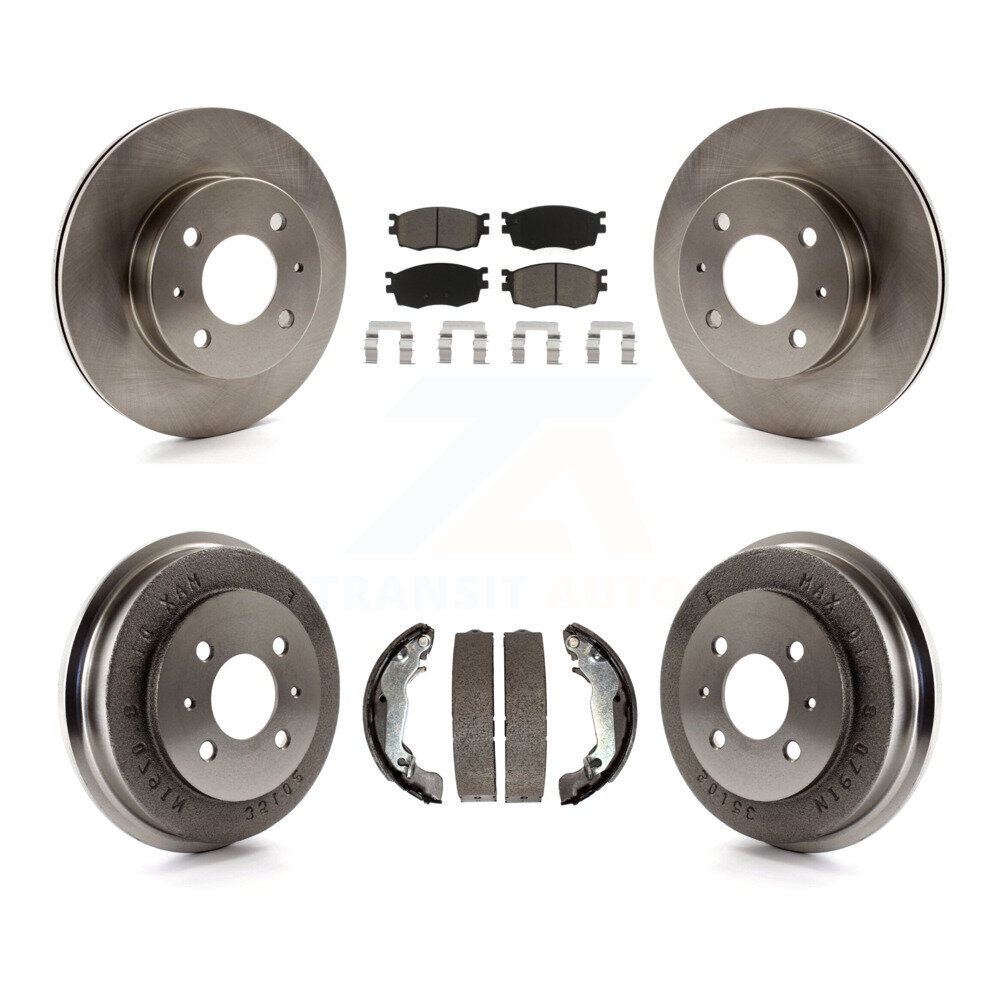 Front Rear Brake Rotor Ceramic Pad Drum Kit For 2006 Hyundai Accent Hatchback To 09 30 05 K8C-102445