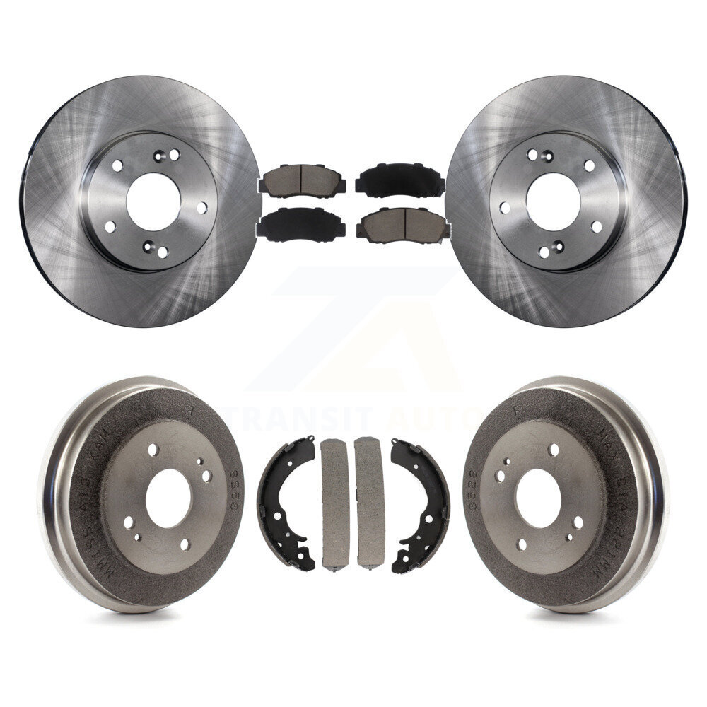 Front Rear Disc Brake Rotors Ceramic Pads And Drum Kit For 1998-2002 Honda Accord 3.0L K8C-102448