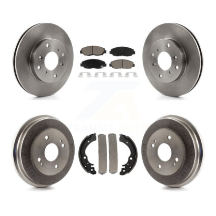 Front Rear Brake Rotors Ceramic Pad & Drum Kit For 1998-2002 Honda Accord Coupe with 2.3L K8C-102449