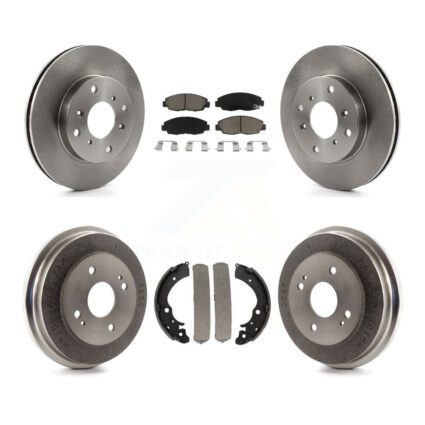 Front Rear Brake Rotors Ceramic Pad & Drum Kit For 1998-2002 Honda Accord Sedan with 2.3L K8C-102450