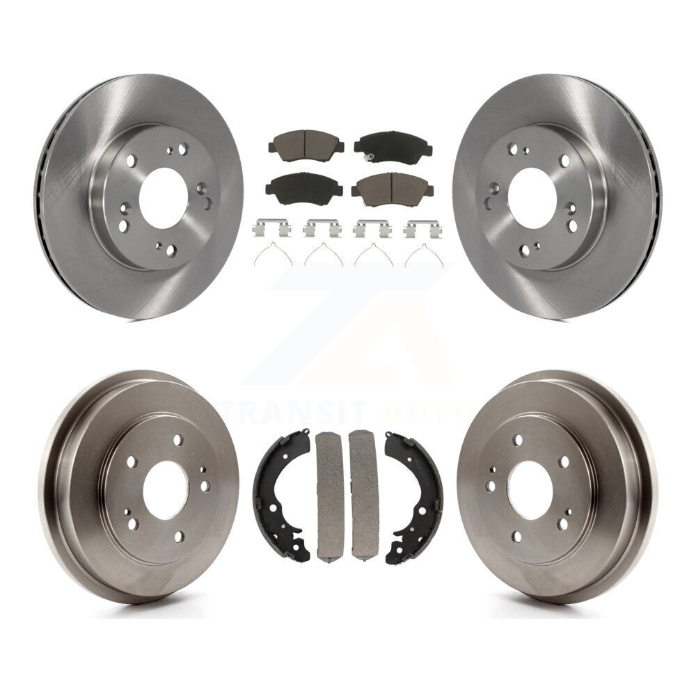 Front Rear Disc Brake Rotors Ceramic Pads And Drum Kit For 2006-2008 Honda Civic Hybrid K8C-102472