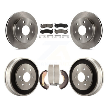 Front Rear Disc Brake Rotors Ceramic Pad Drum Kit For Chevrolet Silverado 1500 GMC Sierra K8C-102478