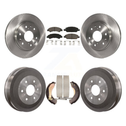 Front Rear Brake Rotors Ceramic Pad Drum Kit For 2009 Chevrolet Silverado 1500 GMC Sierra K8C-102479