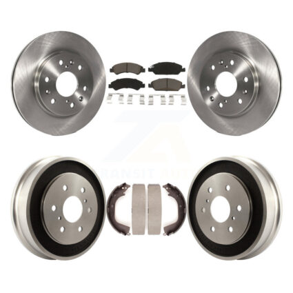Front Rear Brake Rotors Ceramic Pad Drum Kit For 2008 Chevrolet Silverado 1500 GMC Sierra K8C-102480