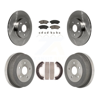 Front Rear Disc Brake Rotors Ceramic Pads And Drum Kit For 1996-2000 Toyota RAV4 K8C-102483