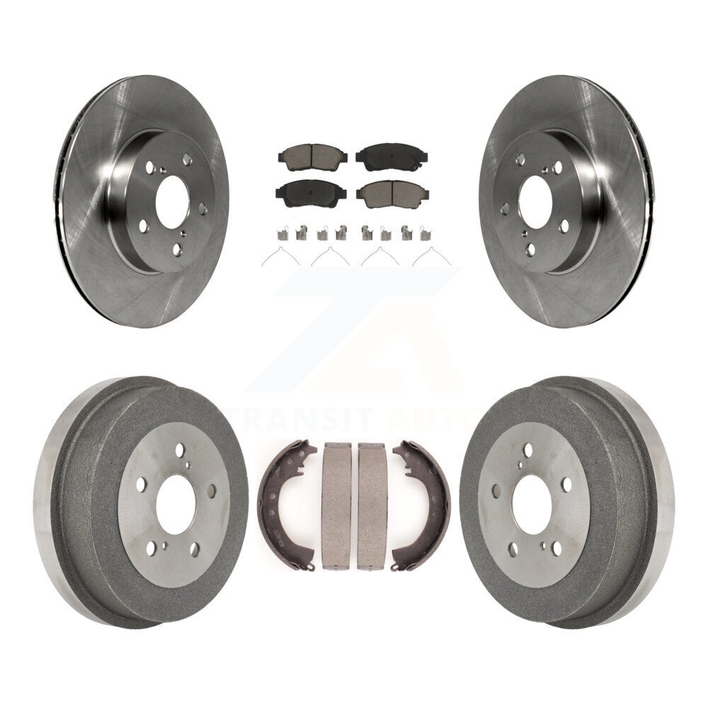 Front Rear Disc Brake Rotors Ceramic Pads And Drum Kit For 1996-2000 Toyota RAV4 K8C-102483